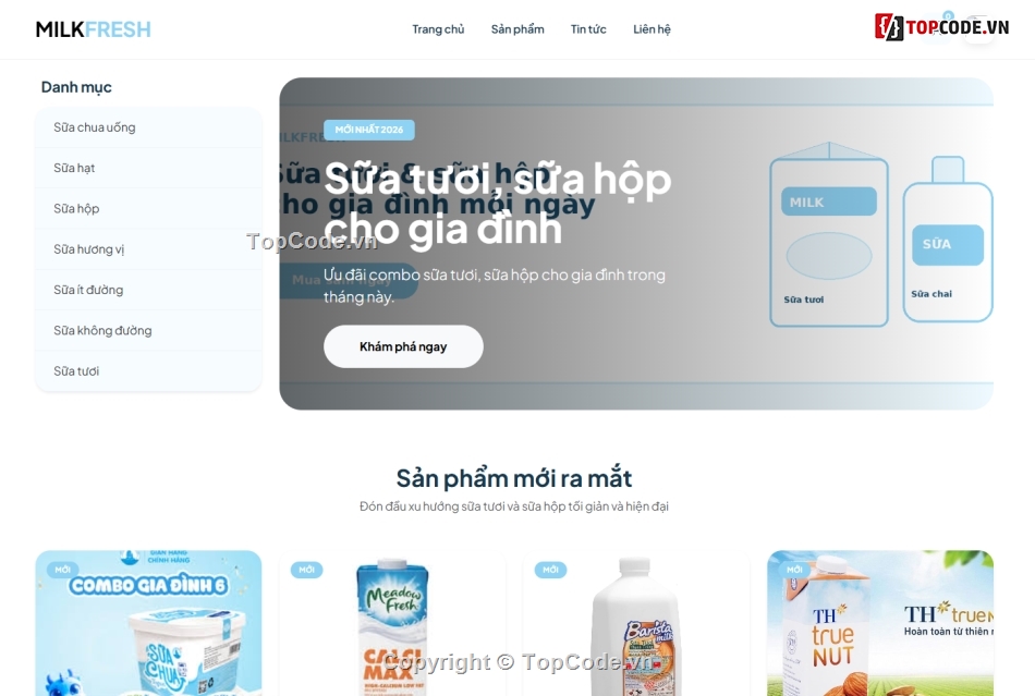 website,web bán sữa,bán website